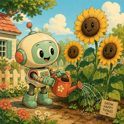 AI-generated cartoon illustration — sample output cleaned by the watermark remover
